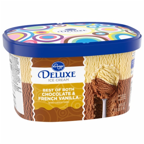 Kroger® Deluxe Best of Both Chocolate & French Vanilla Ice Cream Perspective: back