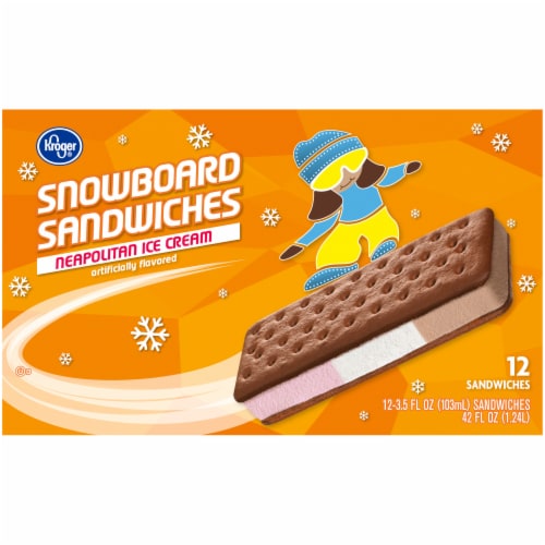 Kroger® Neapolitan Ice Cream Snowboard Sandwiches Perspective: back