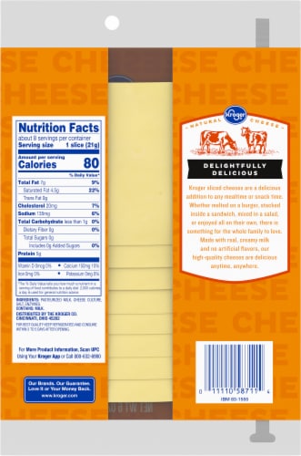 Kroger® Aged Sharp White Cheddar Cheese Slices Perspective: back