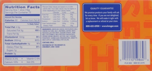 Kroger® American Cheese Singles 72 Count Package Perspective: back