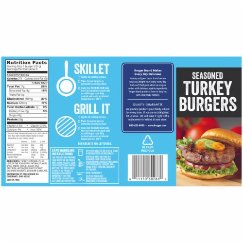 Kroger® 85% Lean Seasoned Turkey Burgers Perspective: back