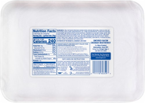 Kroger® Uncured Bacon Cheddar Bratwurst Perspective: back