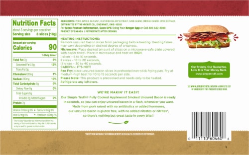 Simple Truth™ Fully Cooked Uncured Applewood Smoked Bacon Perspective: back