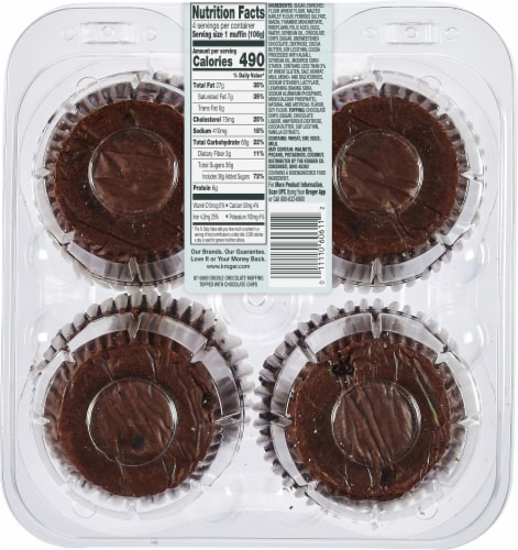 Bakery Fresh Double Chocolate Chip Muffins Perspective: back