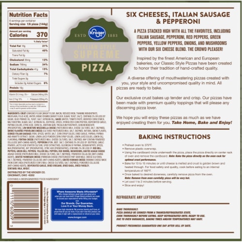 Kroger® Bake at Home Italian Style Supreme Pizza Perspective: back
