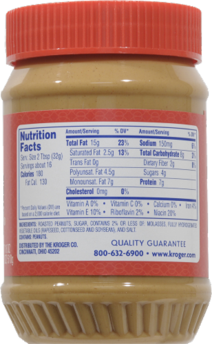 Kroger® Creamy Peanut Butter Perspective: back