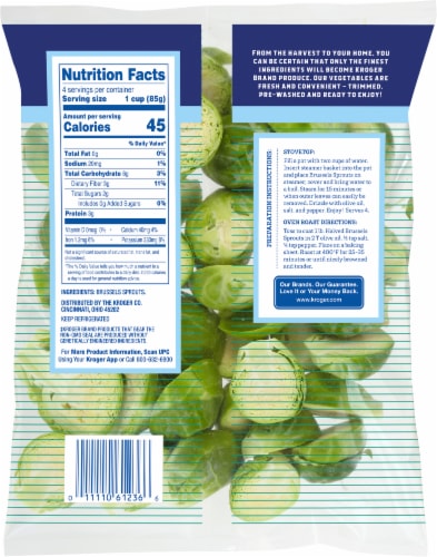 Kroger Brussel Sprouts Halves Perspective: back