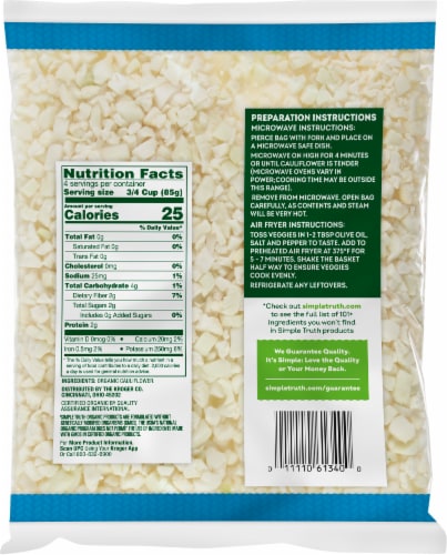 Simple Truth Organic® Riced Cauliflower Perspective: back