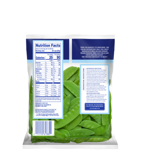 Kroger® Brand Snow Peas Perspective: back