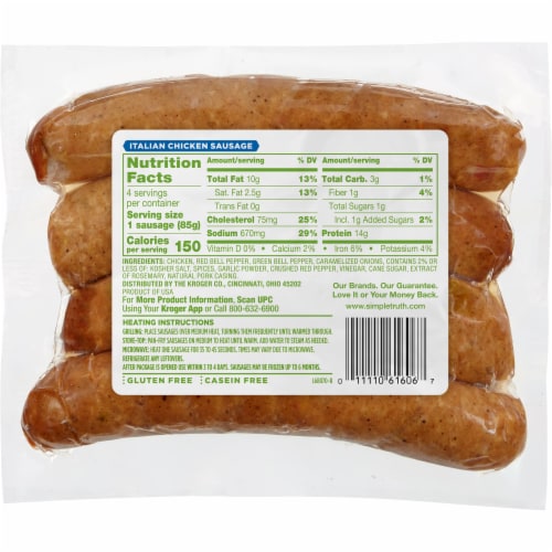 Simple Truth Italian Chicken Sausage Perspective: back