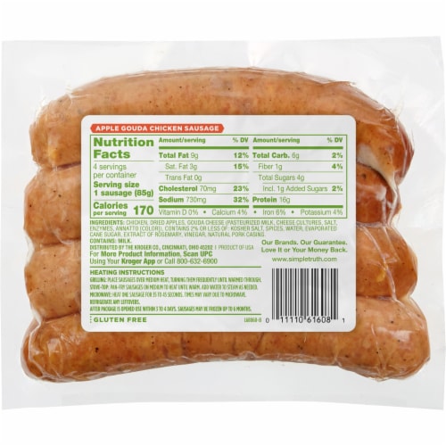 Simple Truth Apple Gouda Chicken Sausage Perspective: back