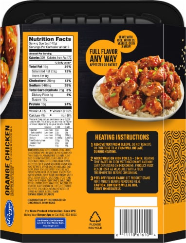 Kroger® Orange Chicken Heat & Eat Meal Perspective: back
