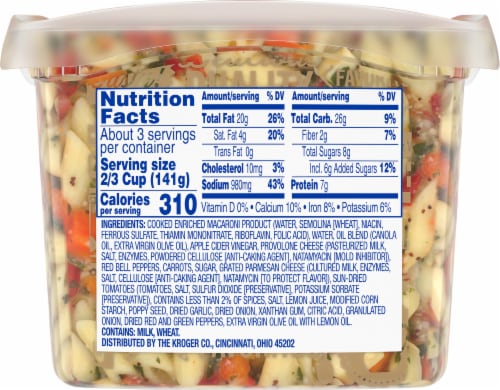 Kroger® Garden Pasta Salad with Poppyseed Dressing Perspective: back