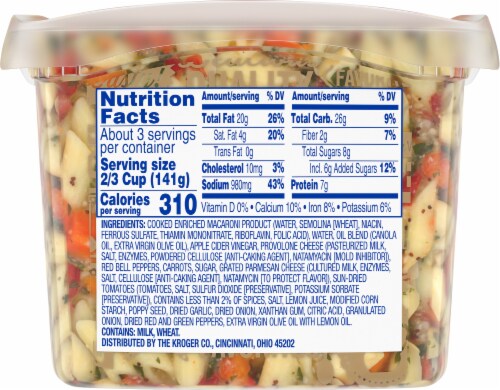 Kroger® Garden Pasta Salad with Poppyseed Dressing Perspective: back