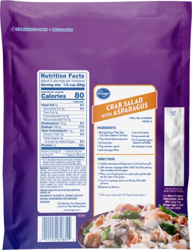 Kroger® Crab Select™ Imitation Crab Meat Flake Style Perspective: back