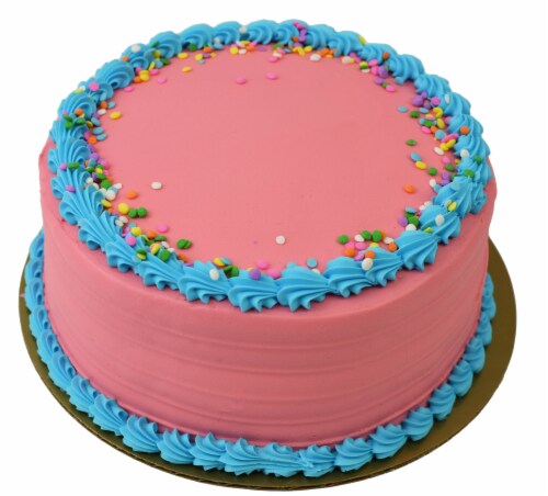 Bakery Fresh Chocolate Cake with Pink and Blue Buttercreme Icing, 48 oz ...