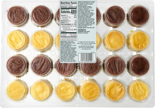 Bakery Fresh Vanilla and Chocolate Mini Cupcakes Perspective: back