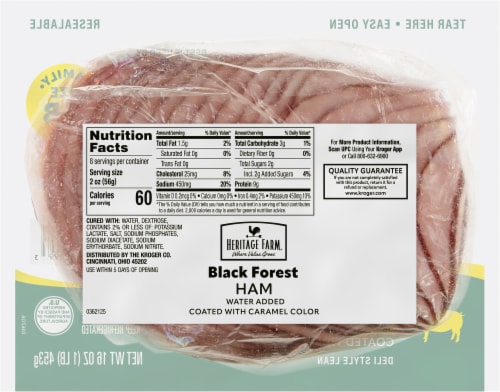 Heritage Farm Black Forest Ham Perspective: back