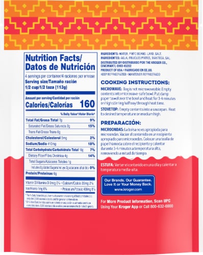 Kroger® Mercado Refried Pinto Beans Perspective: back