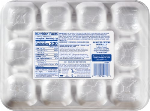 Kroger® Jalapeno & Cheddar Meatballs Perspective: back