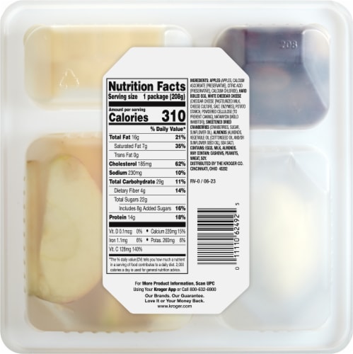 Kroger® Apples Egg Cheese Cranberries & Almonds Snack Tray Perspective: back