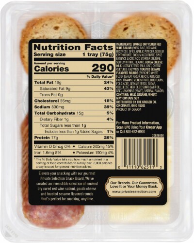 Private Selection® Smoked Dry Cured Red Wine Salami Snack Board Perspective: back