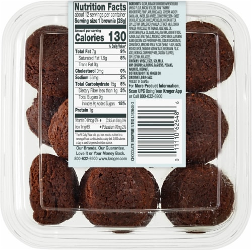Bakery Fresh Mini Chocolate Brownie Bites Perspective: back