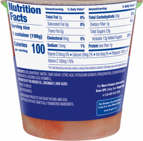 Kroger® Grapefruit Cups Perspective: back