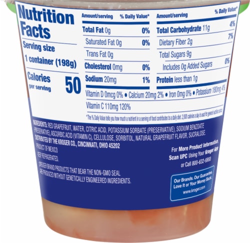 Kroger® No Sugar Added Grapefruit Cups Perspective: back