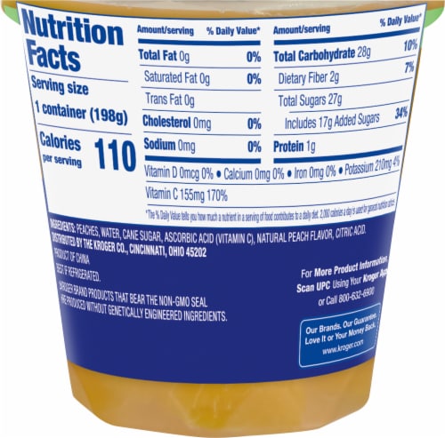 Kroger® Peach Chunks Perspective: back