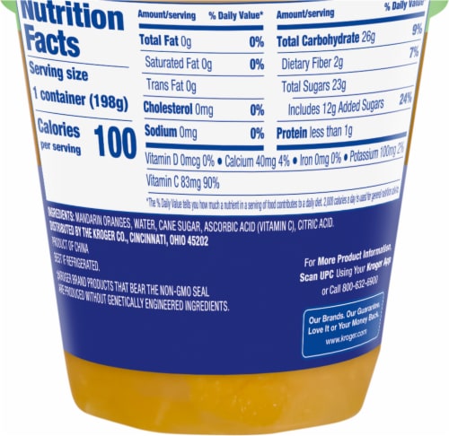 Kroger® Mandarin Oranges Fruit Cup Perspective: back