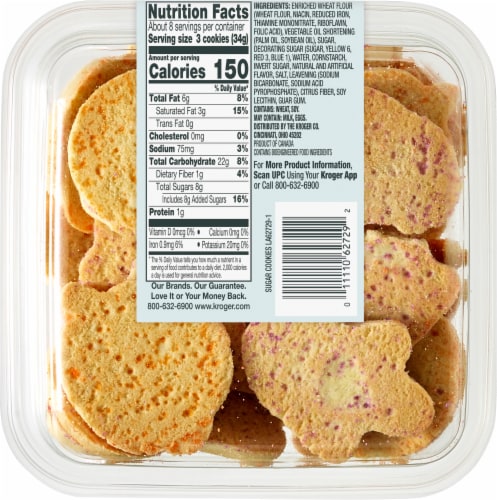 Bakery Fresh Mini Pumpkin & Ghost Sugar Cookies Perspective: back