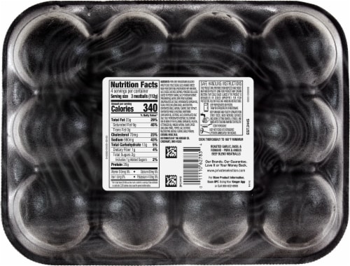 Private Selection® Roasted Garlic Basil & Romano Meatballs Perspective: back
