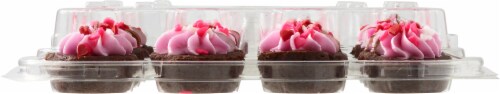 Bakery Fresh Valentine's Pink and Chocolate Icing Mini Brownies Party Platter Perspective: back