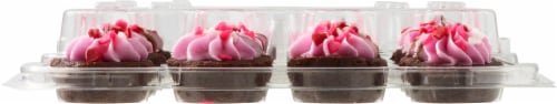 Bakery Fresh Valentine's Pink and Chocolate Icing Mini Brownies Party Platter Perspective: back