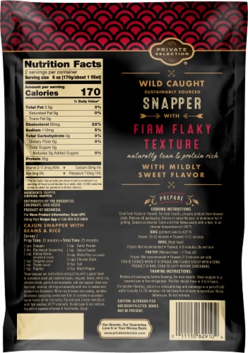 Private Selection® Frozen Wild Caught Snapper Fillets Perspective: back