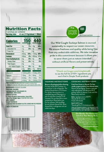 Simple Truth® Wild Caught Sockeye Salmon Portions Frozen Skin On Perspective: back