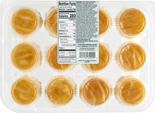Bakery Fresh Lemon Filled Mini Cupcakes Perspective: back
