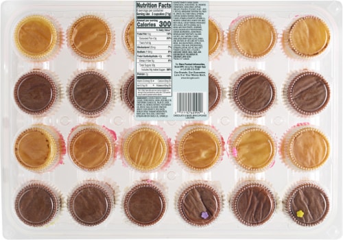 Bakery Fresh Vanilla & Chcolate Mini Spring Cupcakes Perspective: back