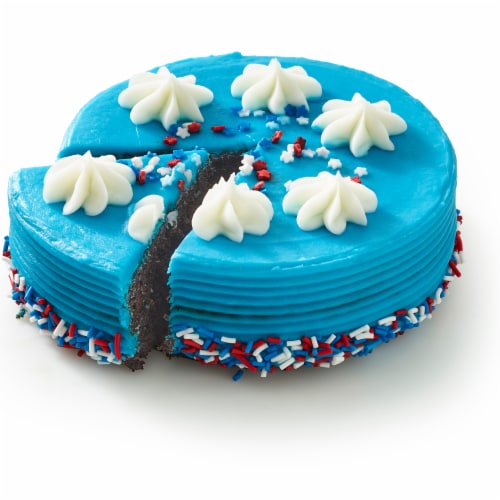 Bakery Fresh Patriotic Chocolate Fudge Cake Perspective: back