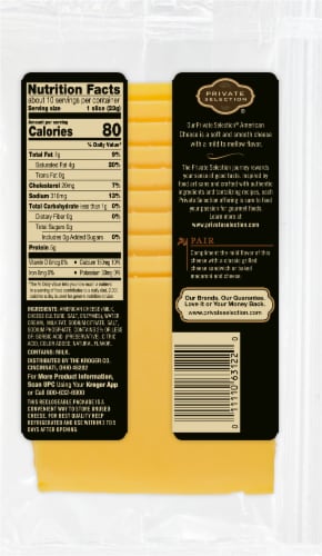 Private Selection® Yellow American Sliced Cheese Perspective: back