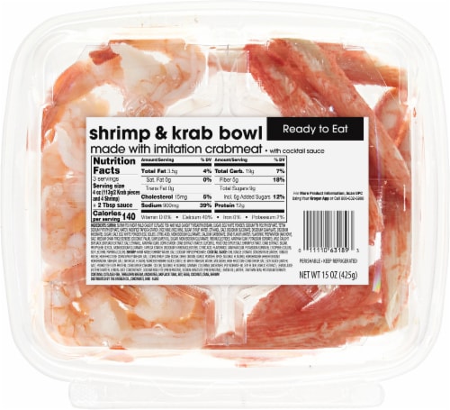 Kroger® Shrimp & Surimi Snow Legs Bowl with Cocktail Sauce Perspective: back