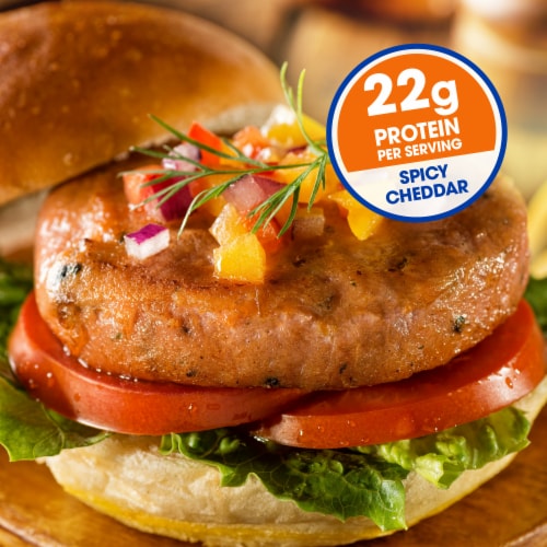 Kroger® Farm Raised Atlantic Salmon Burgers Spicy Cheddar Perspective: back