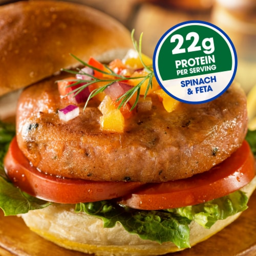 Kroger® Wild Caught Sockeye Salmon Burgers Spinach & Feta Perspective: back