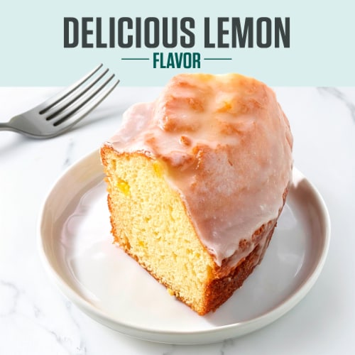 Bakery Fresh Lemon Pudding Cake Slice Perspective: back