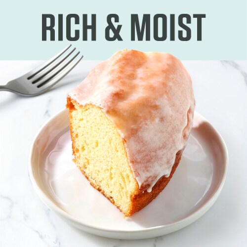 Bakery Fresh Sour Cream Pudding Cake Slice Perspective: back