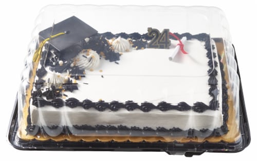 Bakery Fresh Graduation White Quarter Sheet Cake Perspective: back