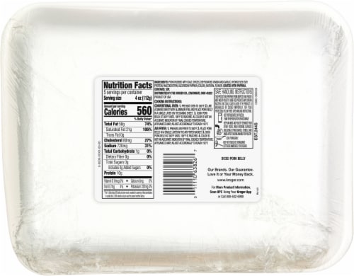 Kroger® Pork Belly Diced Rubbed With BBQ Seasoning Perspective: back