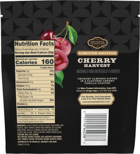 Private Selection® Cherry Harvest Cherry Vanilla Coated Almonds Perspective: back