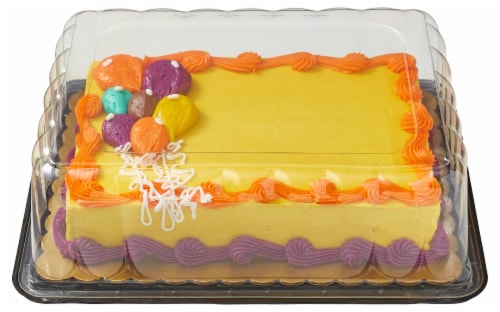 Bakery White Sheet Cake with Buttercream Icing Perspective: back